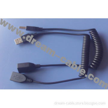 USB 2.0 Extension Coil Cable/USB Extension Coil a Male to a Female Cable